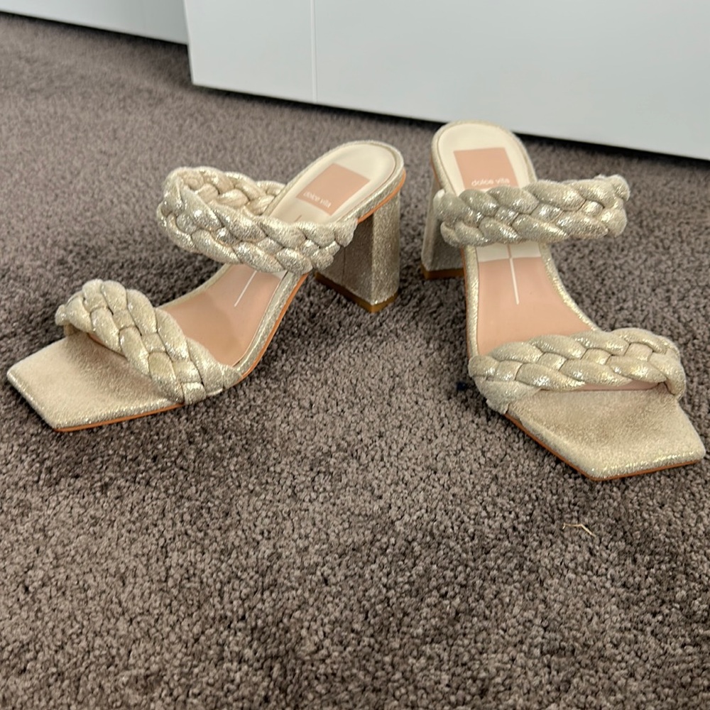 Dolce vita gold braided heels